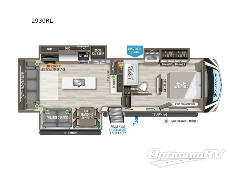 2023 Grand Design Solitude S-Class 2930RL RV Floorplan Photo