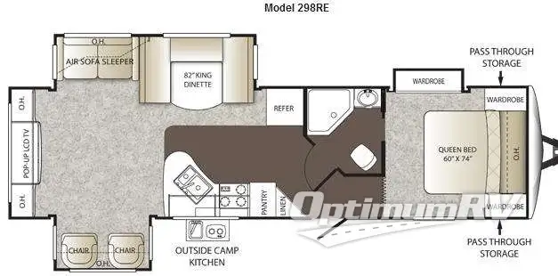 2012 Keystone Outback 298RE Floorplan Photo