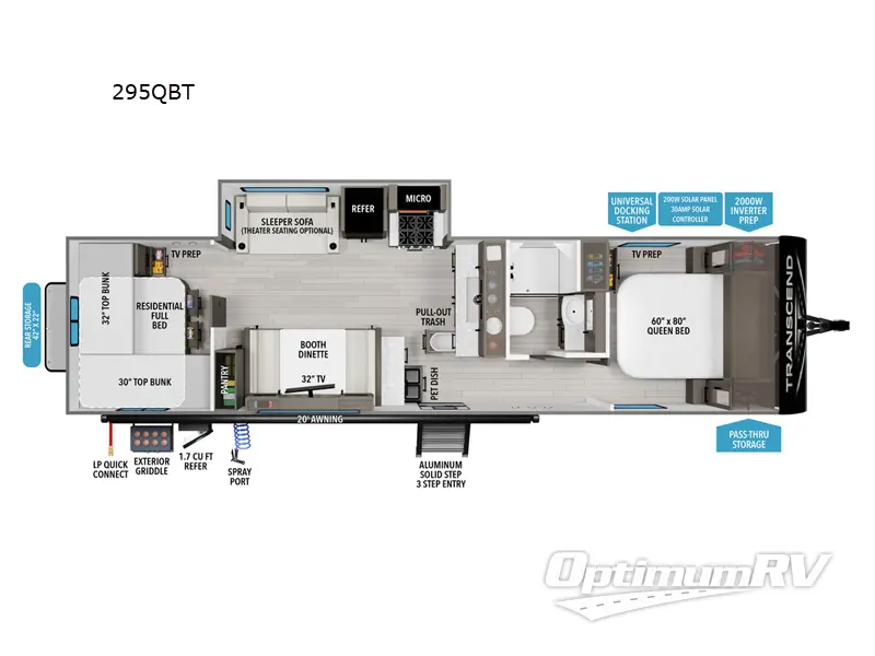 2025 Grand Design Transcend 295QBT Floorplan Photo