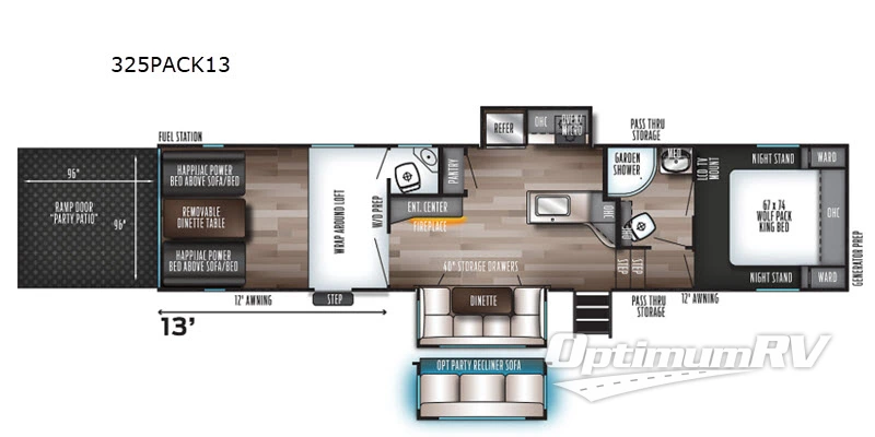 2020 Forest River Cherokee Wolf Pack 325PACK13 RV Floorplan Photo
