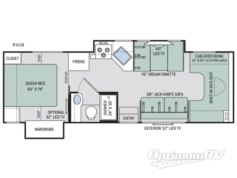 2018 Thor Quantum RW28 Floorplan Photo