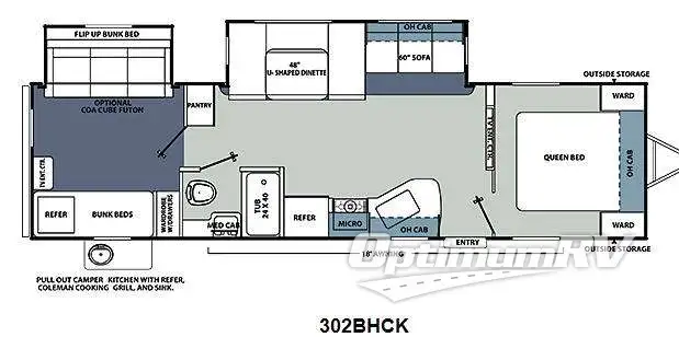 2013 Coachmen Catalina Santara Series 302BHCK RV Floorplan Photo