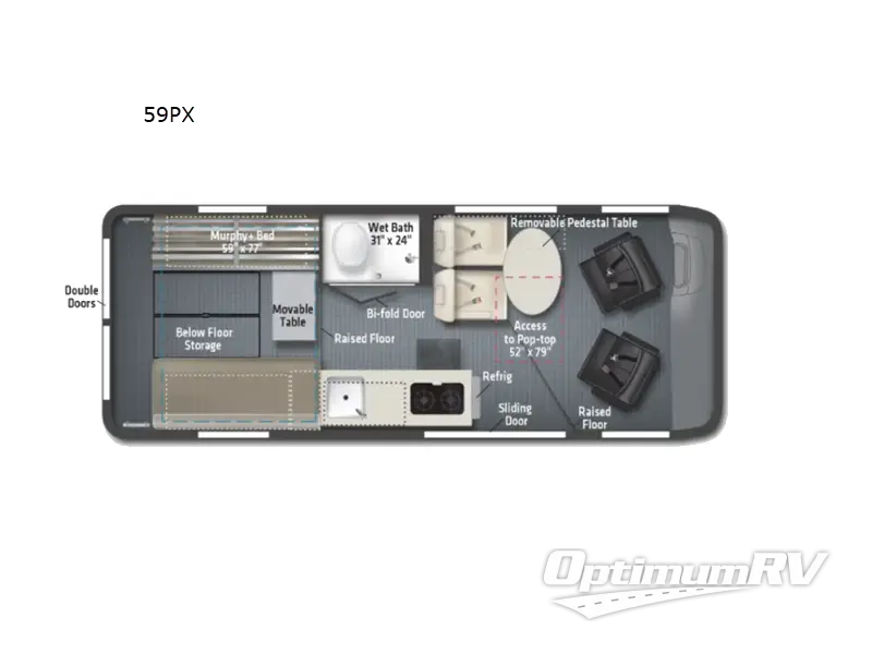2023 Winnebago Solis 59PX Floorplan Photo