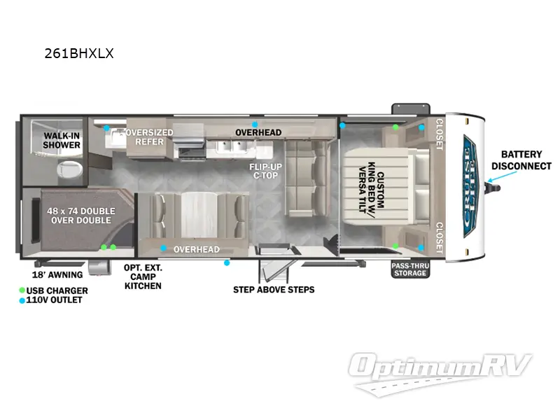 2024 Forest River Salem Cruise Lite 261BHXLX Floorplan Photo