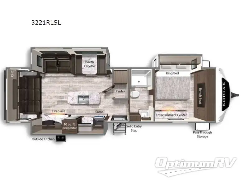 2022 Dutchmen Kodiak Ultimate 3221RLSL Floorplan Photo