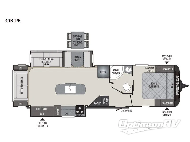 2019 Keystone Premier Ultra Lite 30RIPR Floorplan Photo