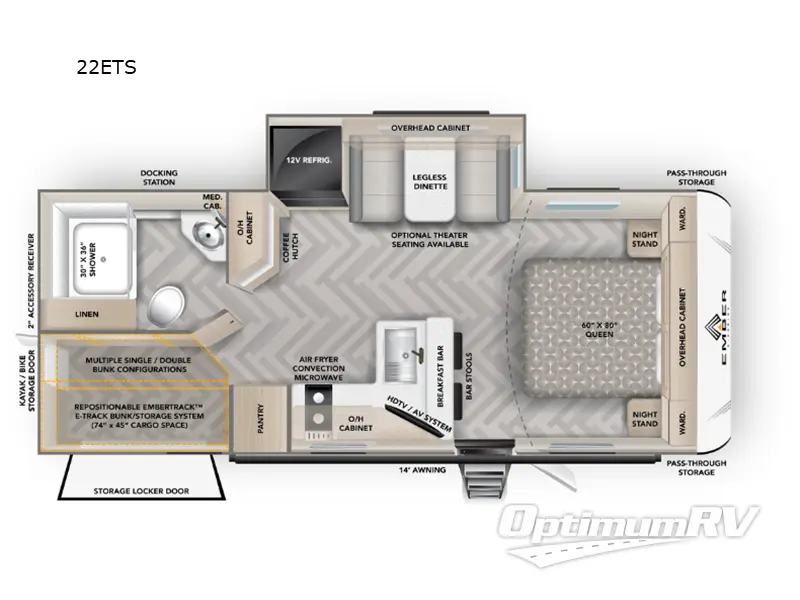 2026 Ember E-Series 22ETS RV Floorplan Photo