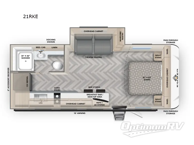 2026 Ember E-Series 21RKE Floorplan Photo