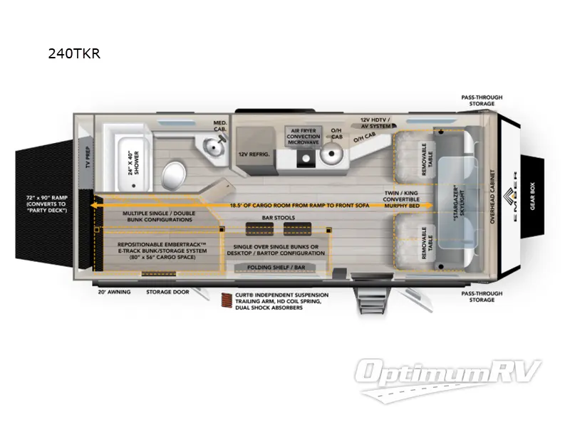 2026 Ember Overland Series 240TKR RV Floorplan Photo