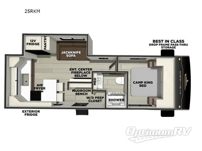 2027 Forest River Avenger 25RKM Floorplan Photo