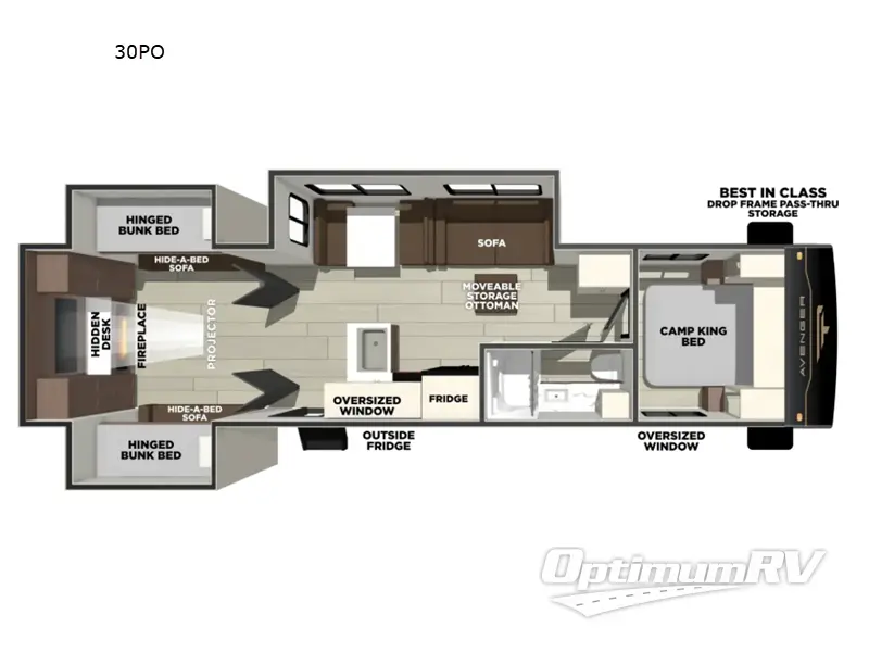 2027 Forest River Avenger 30PO RV Floorplan Photo