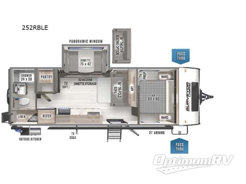 2022 Forest River Surveyor Legend 252RBLE Floorplan Photo