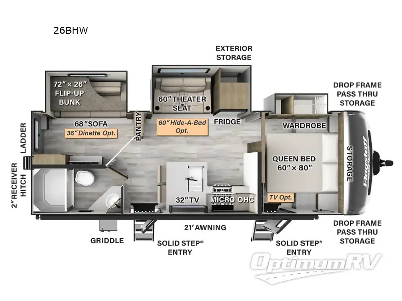 2024 Forest River Flagstaff Super Lite 26BHW Floorplan Photo
