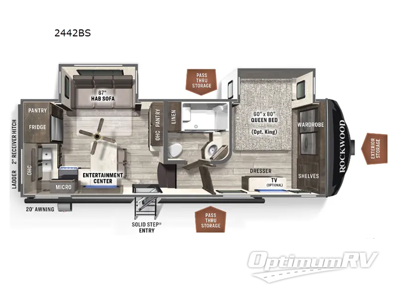 2022 Forest River Rockwood Ultra Lite 2442BS Floorplan Photo