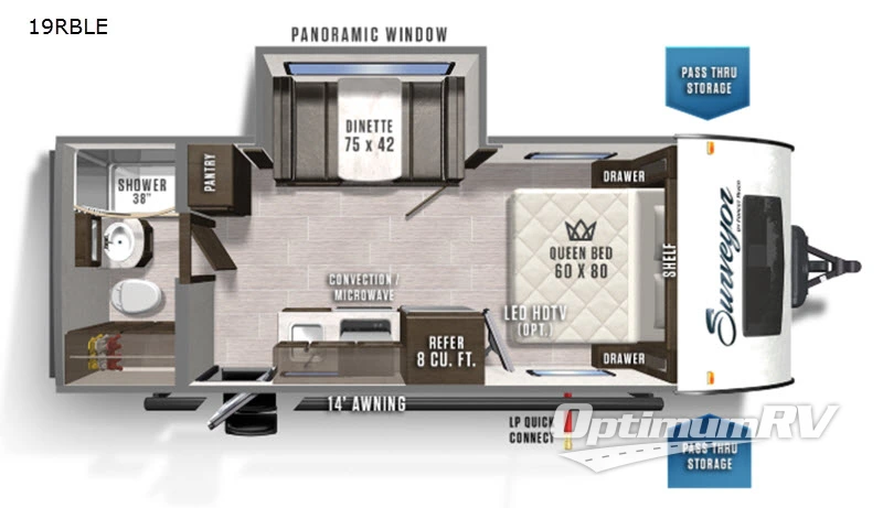 2020 Forest River Surveyor Legend 19RBLE RV Floorplan Photo