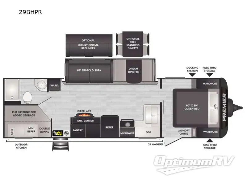2021 Keystone Premier Ultra Lite 29BHPR Floorplan Photo