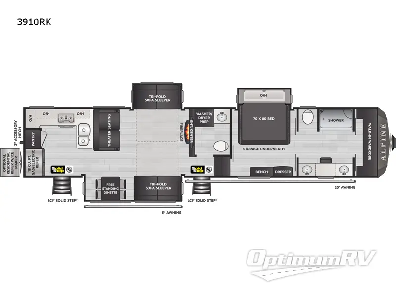 2022 Keystone alpine 3910RK Floorplan Photo