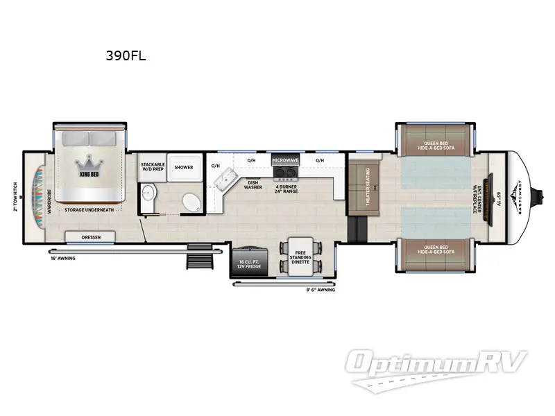 2026 East To West Tandara 390FL Floorplan Photo