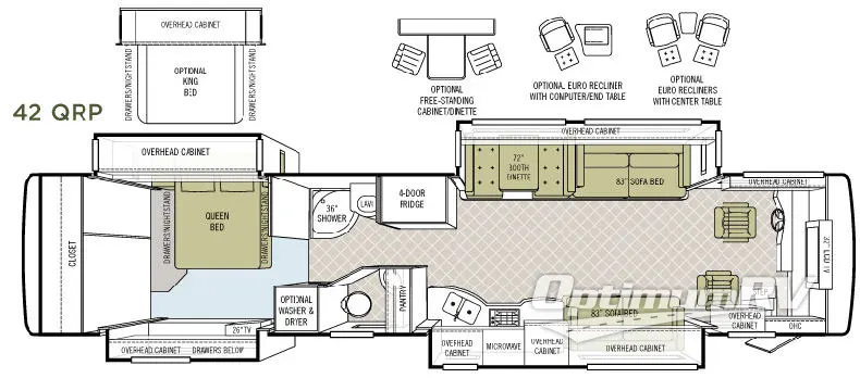 2007 Tiffin Allegro Bus 42 QRP RV Floorplan Photo