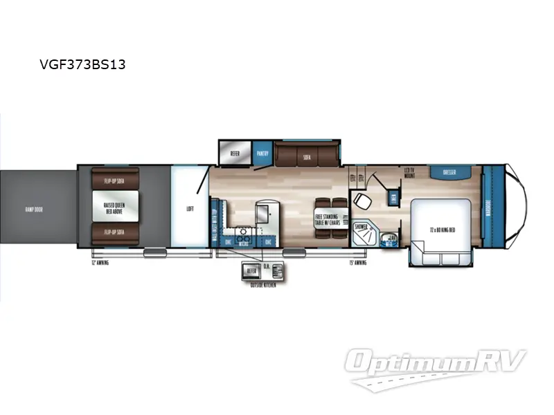 2024 Forest River Vengeance Rogue Armored VGF373BS13 Floorplan Photo