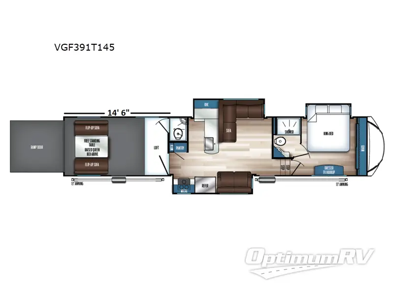 2024 Forest River Vengeance Rogue Armored VGF391T145 Floorplan Photo