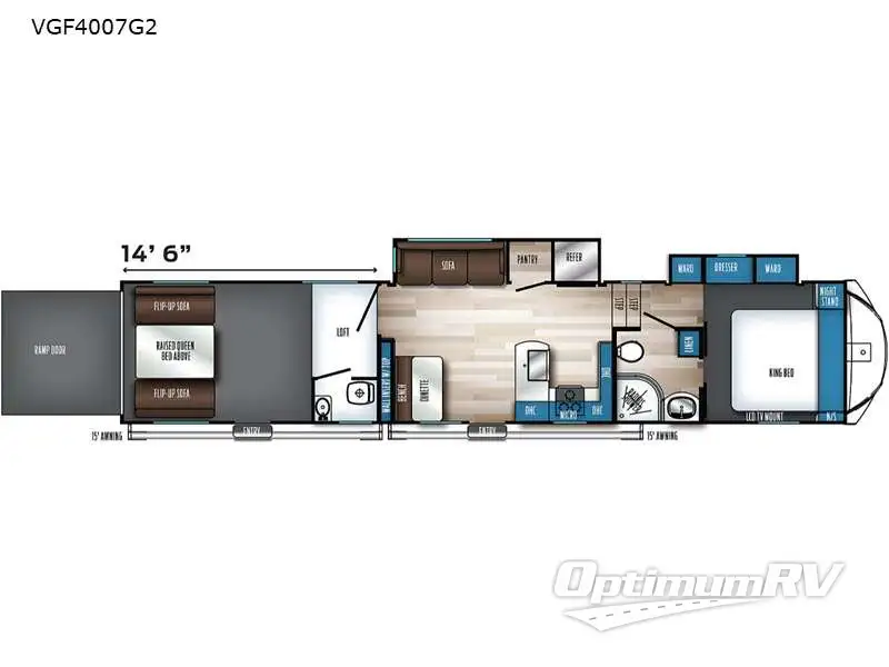 2021 Forest River Vengeance Rogue Armored VGF4007G2 RV Floorplan Photo