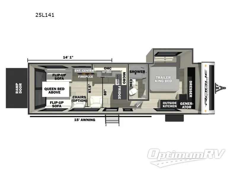 2026 Forest River Vengeance Rogue Armored 25L141 Floorplan Photo