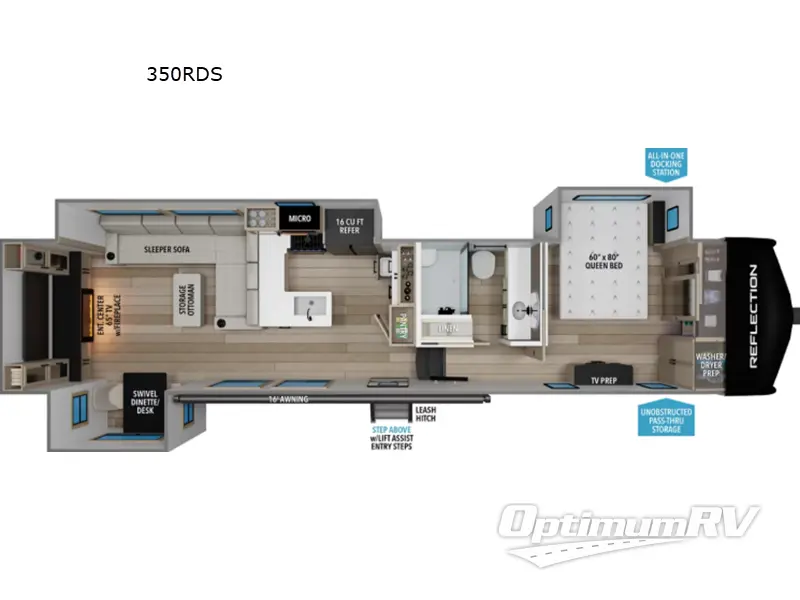 2027 Grand Design Reflection 350RDS Floorplan Photo