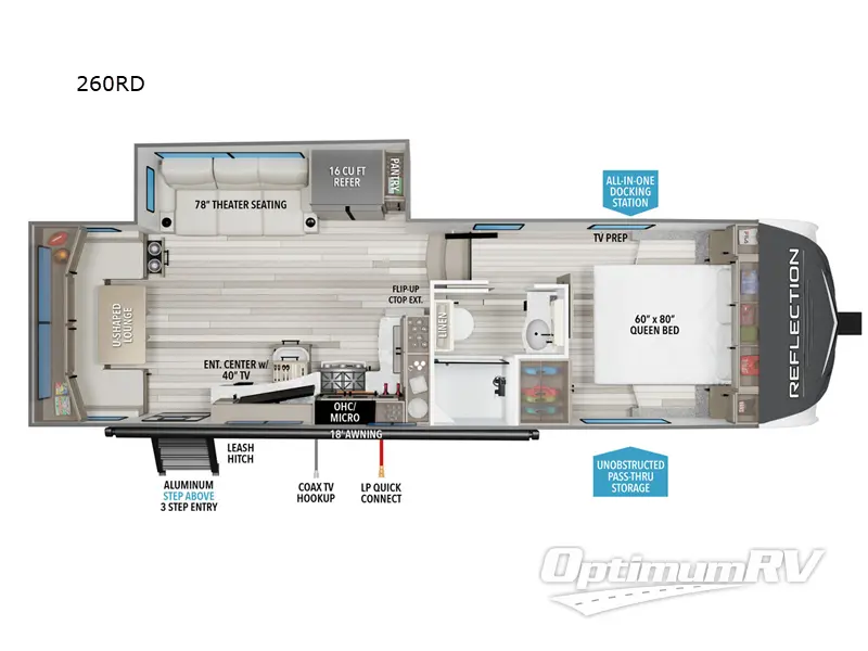 2026 Grand Design Reflection 150 Series 260RD Floorplan Photo