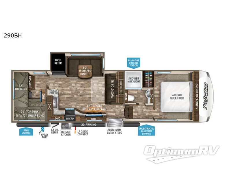 2019 Grand Design Reflection 150 Series 290BH RV Floorplan Photo