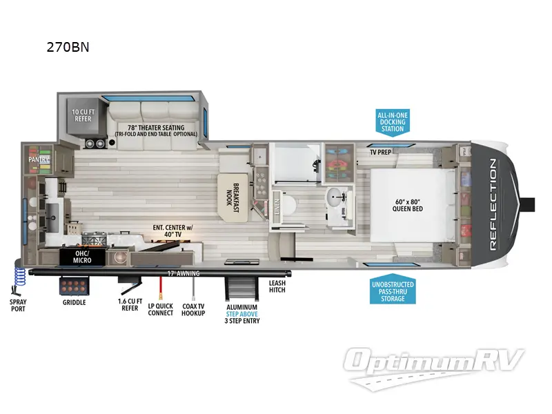 2026 Grand Design Reflection 150 Series 270BN Floorplan Photo