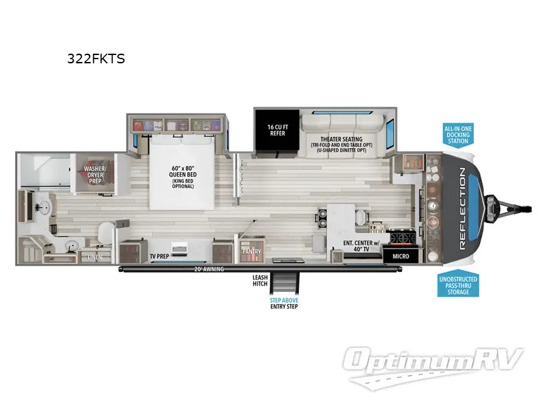 2026 Grand Design Reflection 322FKTS Floorplan Photo