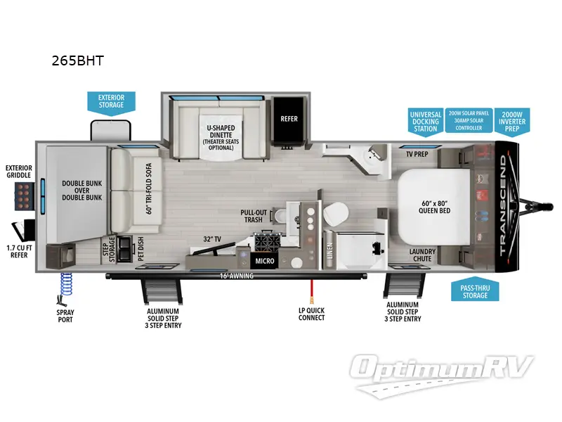 2026 Grand Design Transcend 265BHT Floorplan Photo
