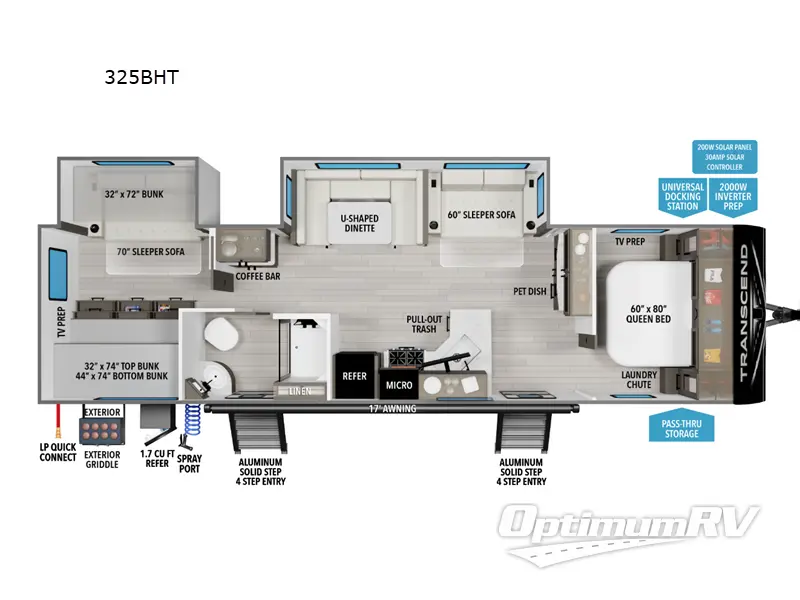2026 Grand Design Transcend 325BHT Floorplan Photo