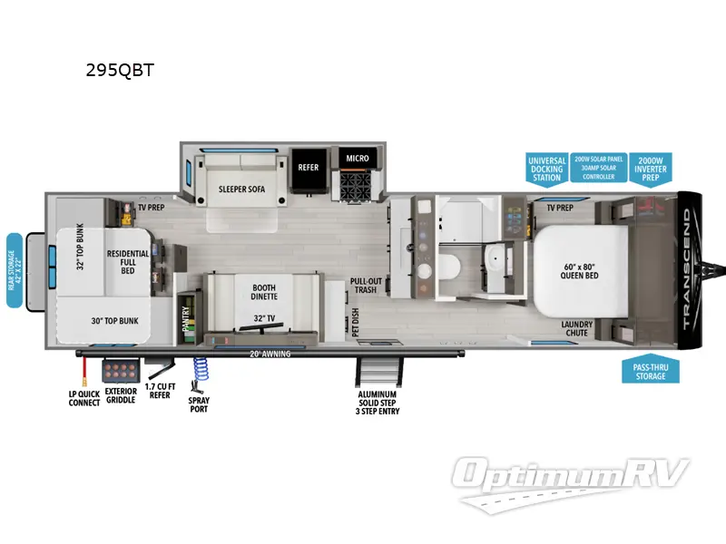 2026 Grand Design Transcend 295QBT RV Floorplan Photo