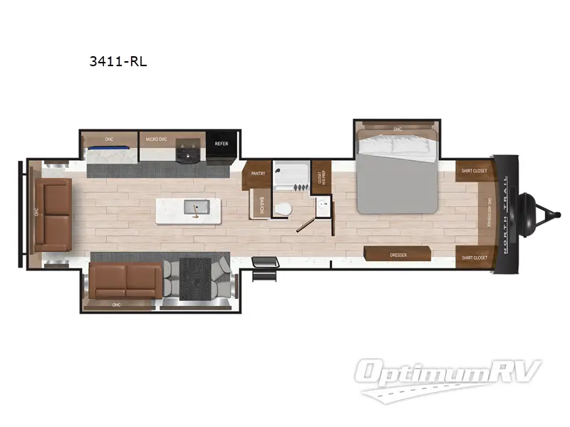 2025 Heartland North Trail 3411-RL RV Floorplan Photo