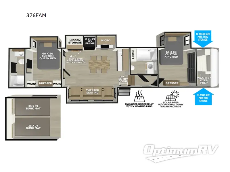 2026 Forest River Salem Hemisphere 376FAM Floorplan Photo