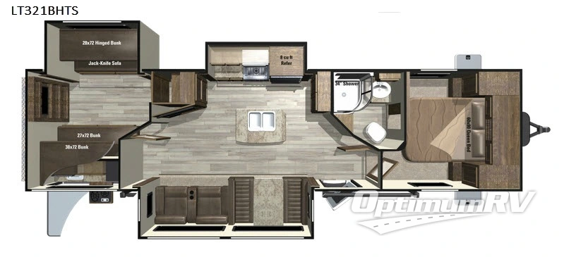 2018 Highland Ridge Open Range Light LT321BHTS Floorplan Photo