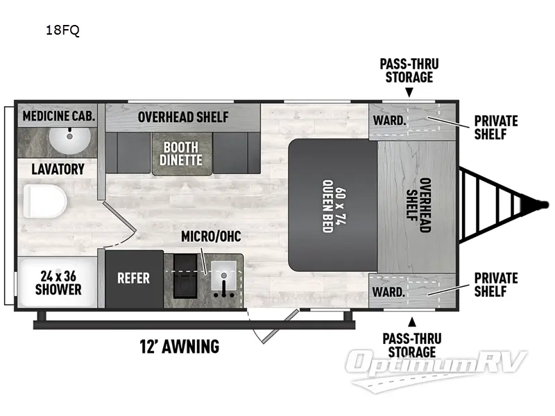 2023 Viking VIKING 18FQ RV Floorplan Photo