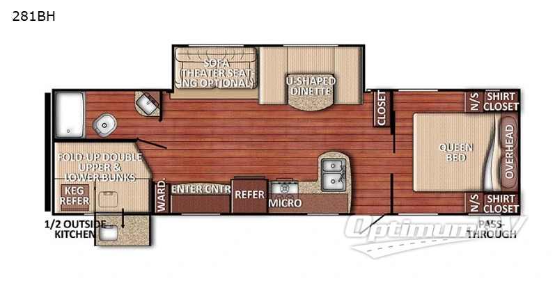 2019 Gulf Stream Ameri-Lite Ultra Lite 281BH Floorplan Photo