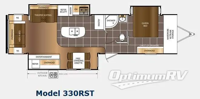 2015 Prime Time LaCrosse 330RST Floorplan Photo