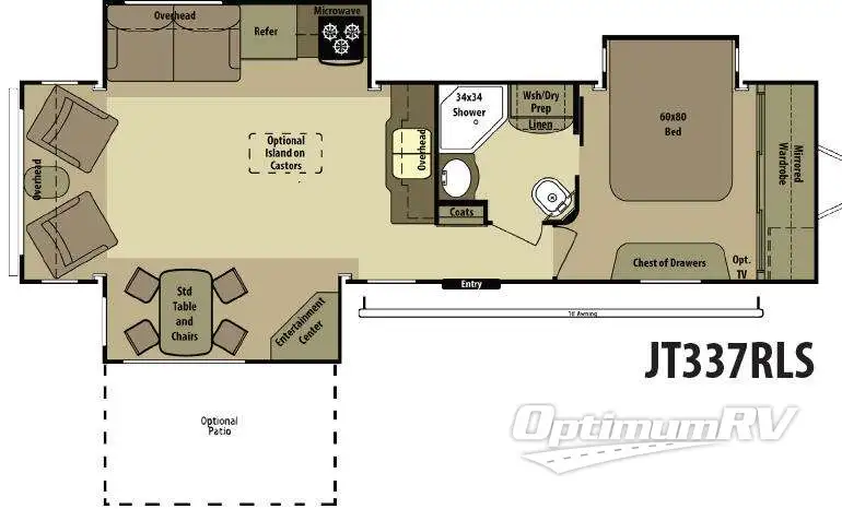 2014 Highland Ridge Mesa Ridge 337RLS Floorplan Photo