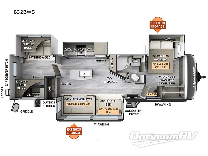 2023 Forest River Flagstaff Classic 832BWS RV Floorplan Photo