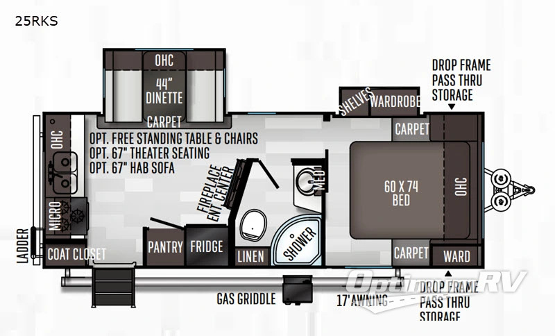 2020 Forest River Flagstaff Micro Lite 25RKS Floorplan Photo