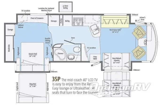 2013 Winnebago Adventurer 35P Floorplan Photo