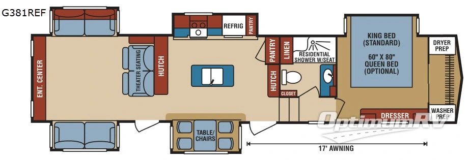 2017 KZ Durango Gold G381REF RV Floorplan Photo