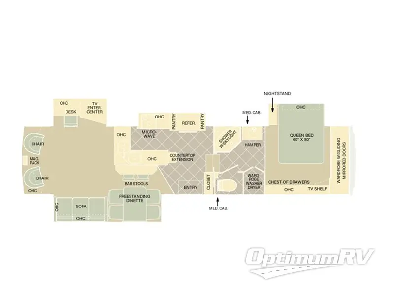 2003 Holiday Rambler Presidential 36RLQ RV Floorplan Photo