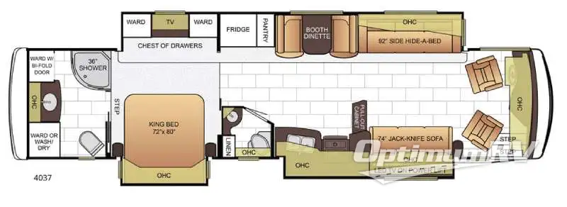 2016 Newmar Ventana 4037 RV Floorplan Photo