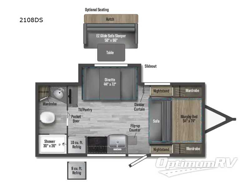 2026 Winnebago Micro Minnie 2108DS Floorplan Photo