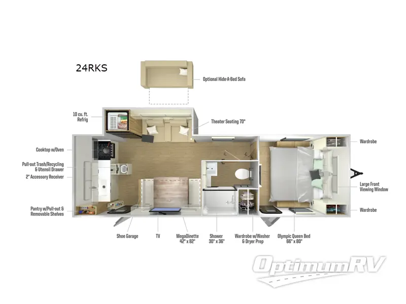 2026 Winnebago Thrive 24RKS RV Floorplan Photo